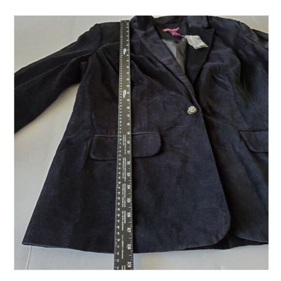 NWT Jessica London Black Velvet Blazer Crest Buttons Plus Sz 14 Classic Festive - Picture 7 of 10